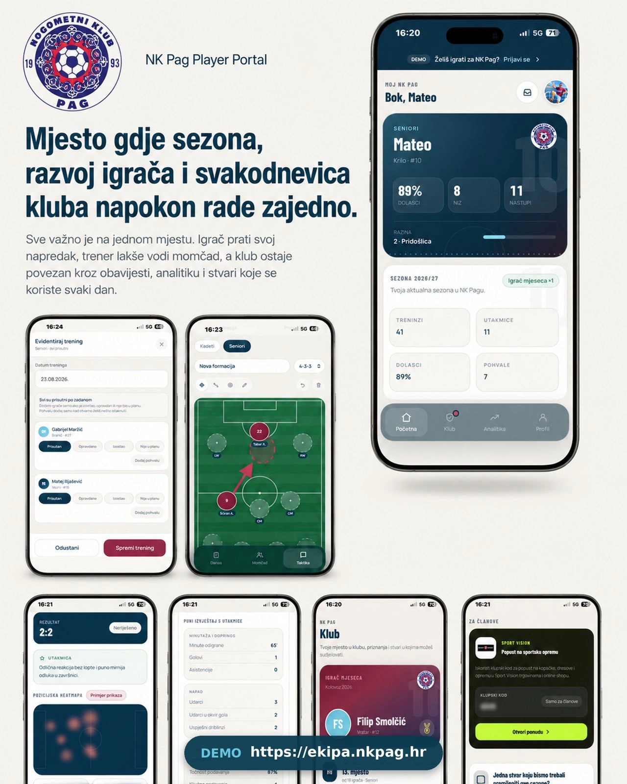 Pregled NK Pag Player Portala za igrače i trenere
